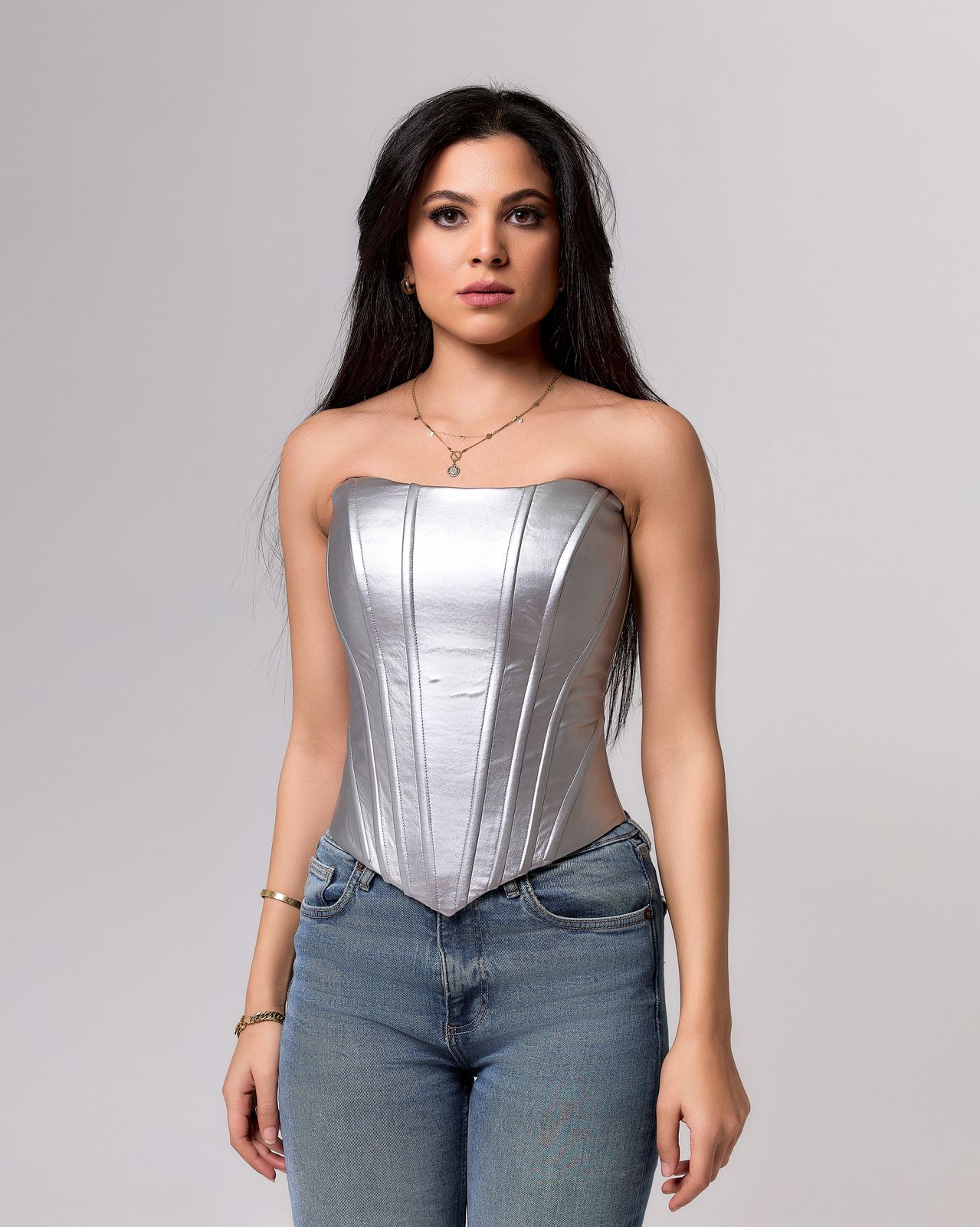 Silver corset